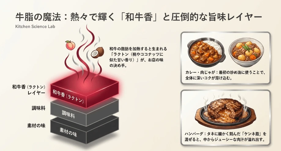 牛脂がもたらす調理科学:和牛香のメカニズムと肉料理への応用