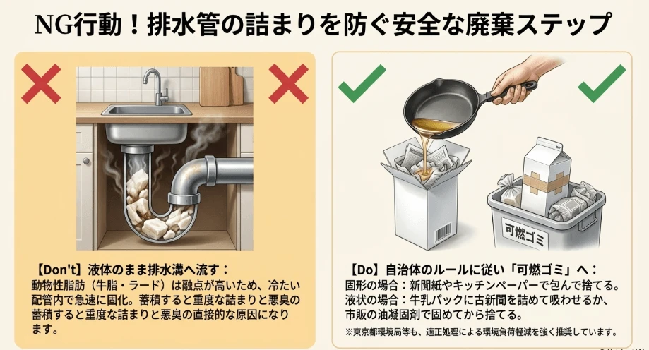 賞味期限切れの牛脂を安全に廃棄する方法