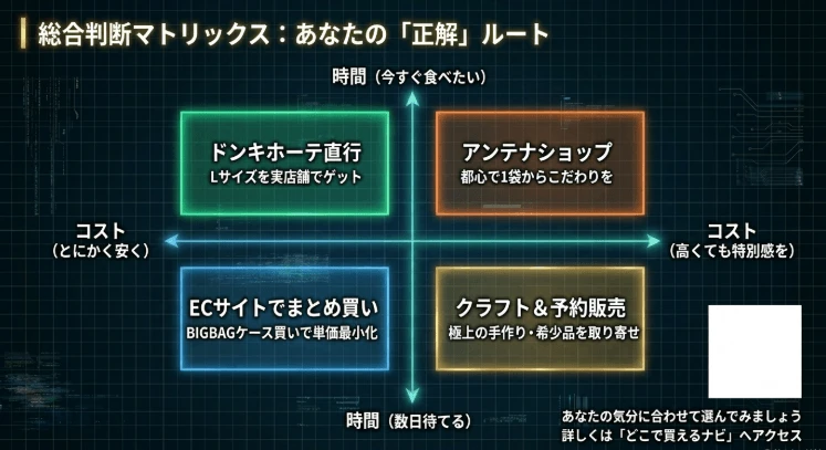 まとめ買いと実店舗のどちらが正解か