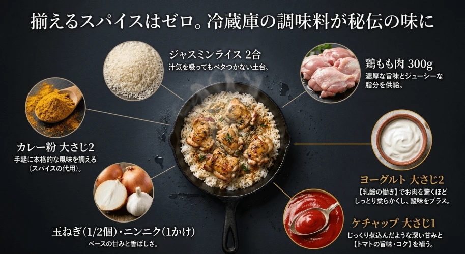 カレー粉と身近な食材で作る黄金比率