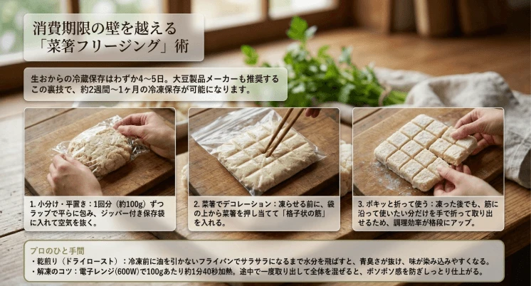 生おからの保存方法と冷凍のコツ