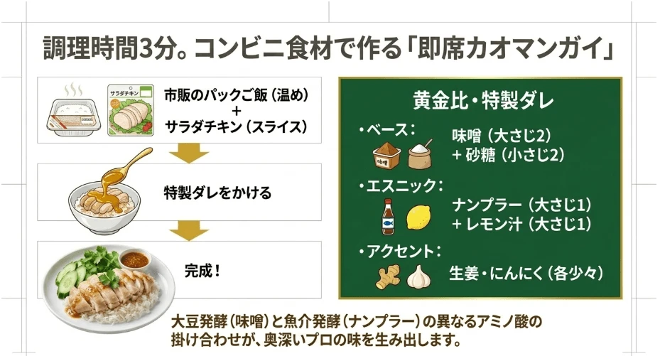 コンビニ食材で作る即席カオマンガイ