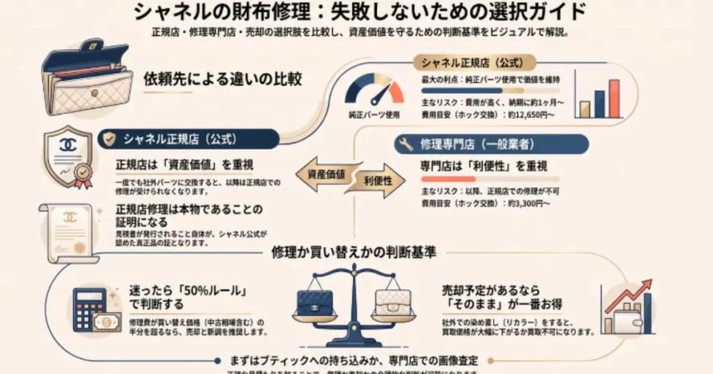シャネルの財布の修理はどこがおすすめか?