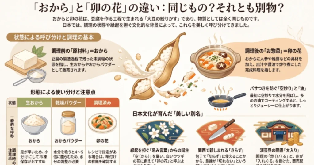 おからと卯の花の違い|結論から言うと同じ食材