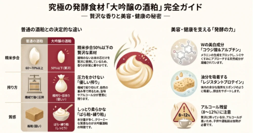 大吟醸の酒粕と普通酒粕の違い