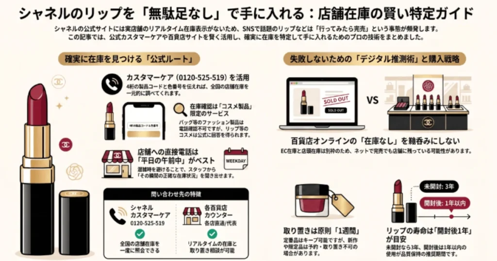 シャネルのリップ店舗在庫を追う読者の心理