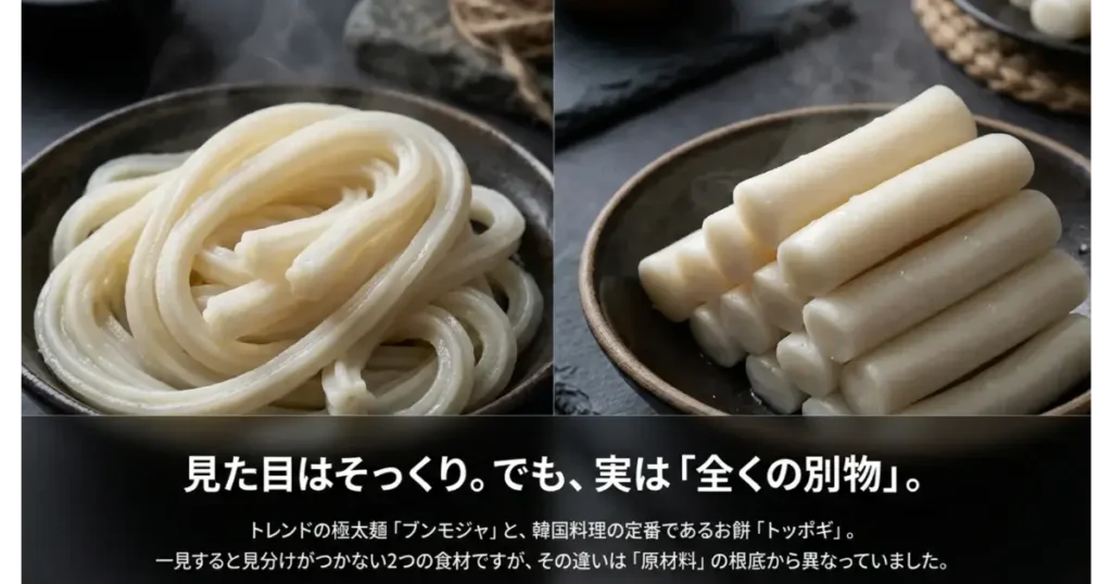 ブンモジャとトッポギは何が違う?原料・構造・食感を徹底比較
