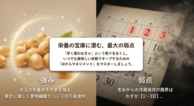 生おからの冷蔵・冷凍の保存期間