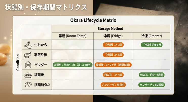 卯の花など調理後の日持ち目安