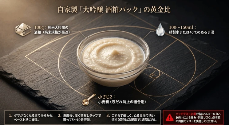 黄金比でつくる簡単酒粕パック