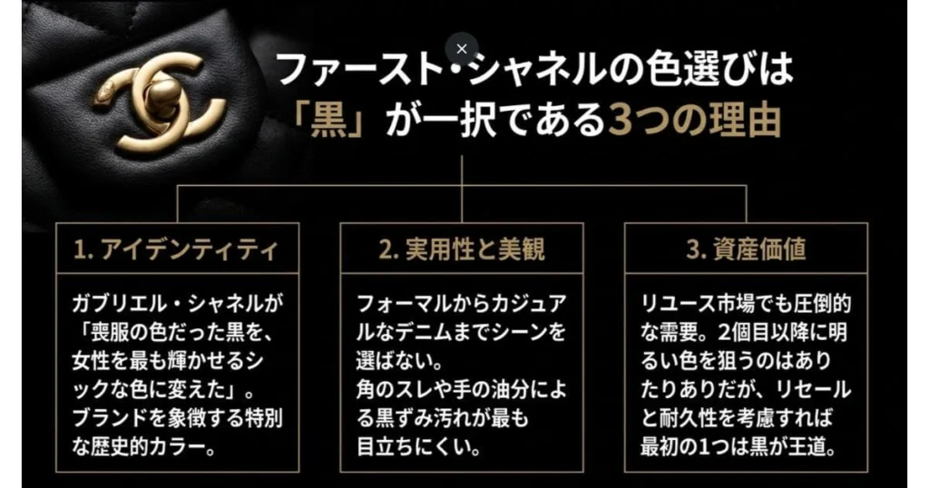 ファーストシャネルは黒が一択