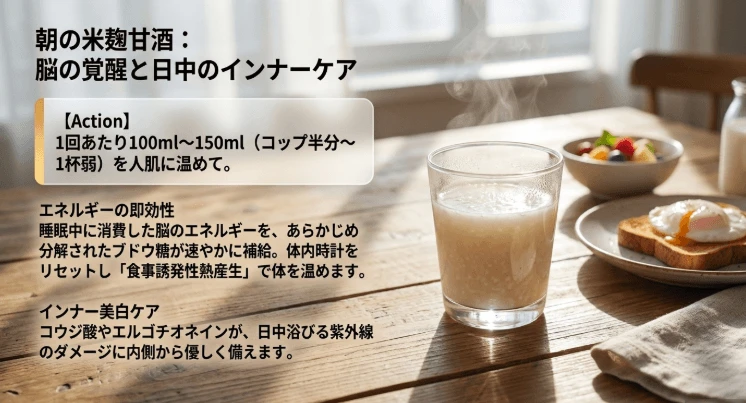 朝の米麹甘酒がもたらす「エネルギー補給」の仕組み