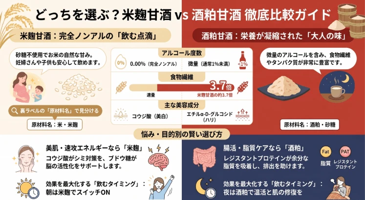甘酒 酒粕と米麹の違いはいったい何なのか
