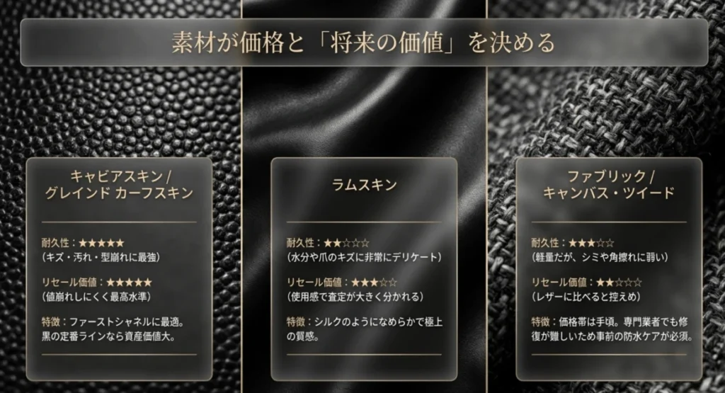 素材が価格と価値に与える影響