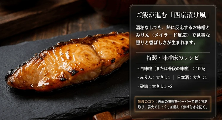 粕漬けを西京漬け風に再現
