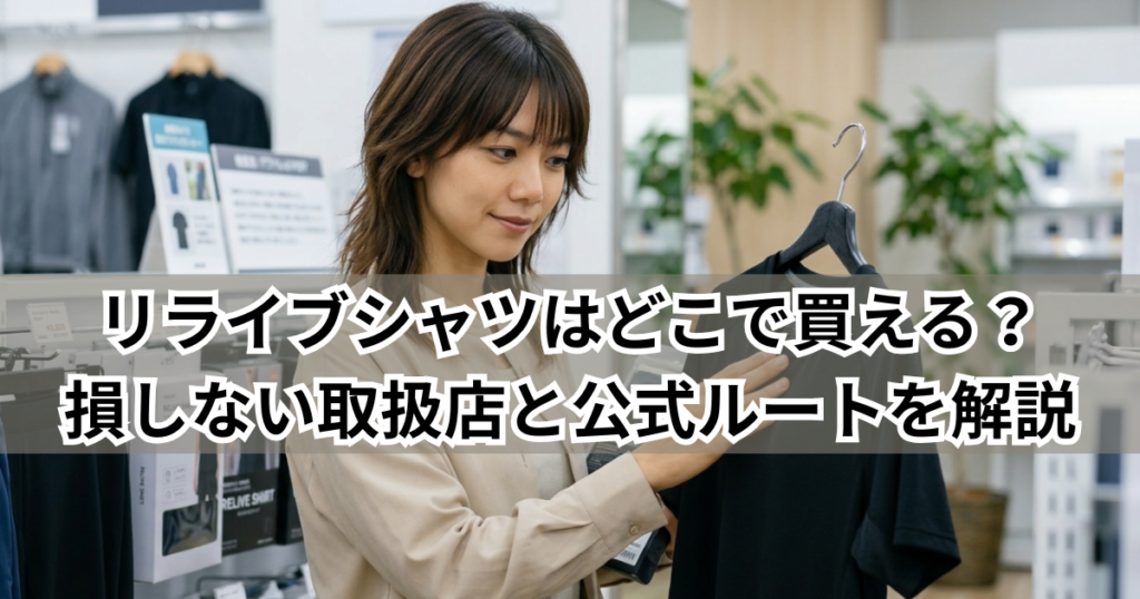 リライブシャツの取扱店で実物の生地やサイズ感をチェックする様子