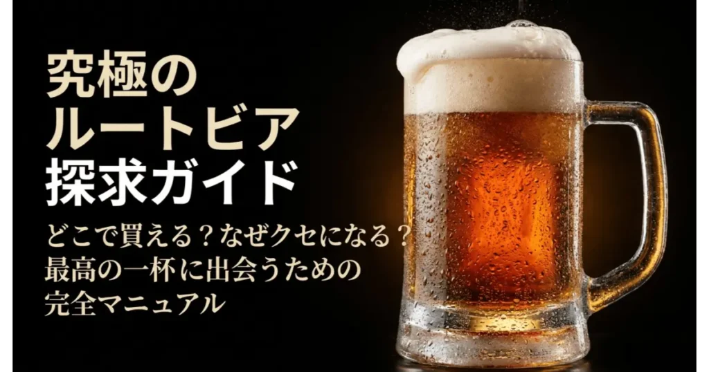 ジョッキに注がれた冷たいルートビアと究極のルートビア探求ガイドのアイキャッチ