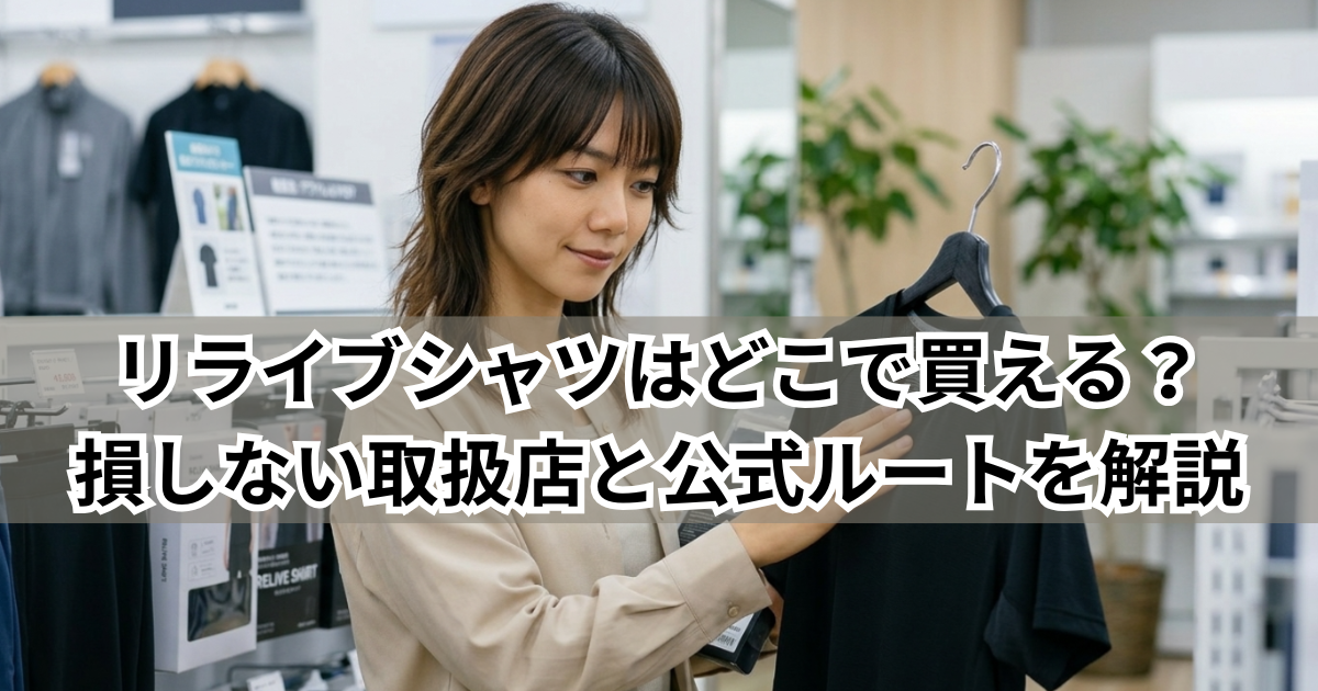 リライブシャツの取扱店で実物の生地やサイズ感をチェックする様子