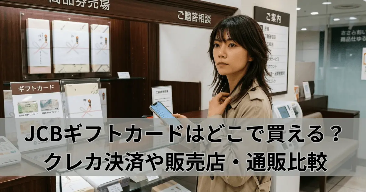 JCBギフトカードはどこで買える？クレカ決済対応や販売店・通販比較のアイキャッチ画像