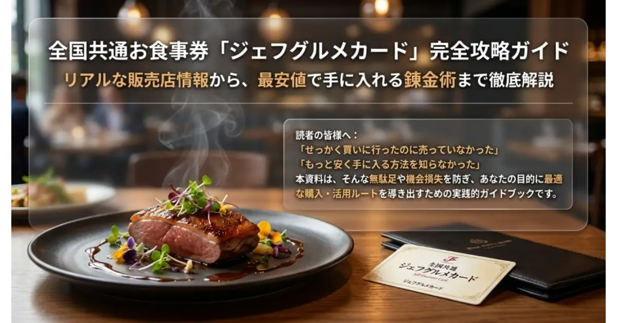 全国共通お食事券ジェフグルメカードの完全攻略ガイドと購入・活用ルートの案内