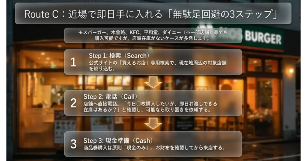 加盟飲食店などでジェフグルメカードを即日購入する際の無駄足回避3ステップ
