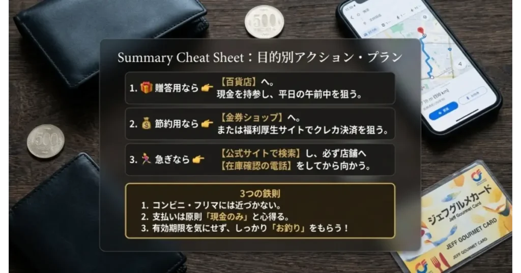 ジェフグルメカードの目的別アクションプランと購入時の3つの鉄則まとめ