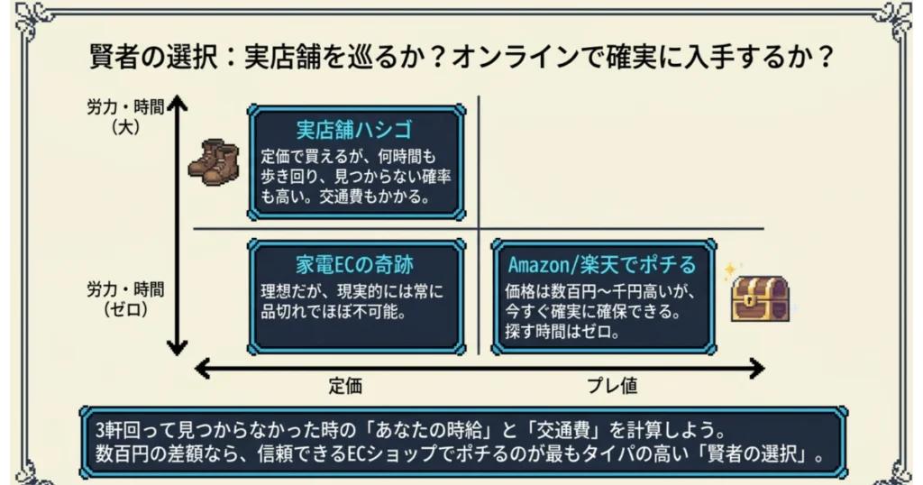 ドラクエ目薬の実店舗ハシゴとオンライン通販購入のコスパ比較表