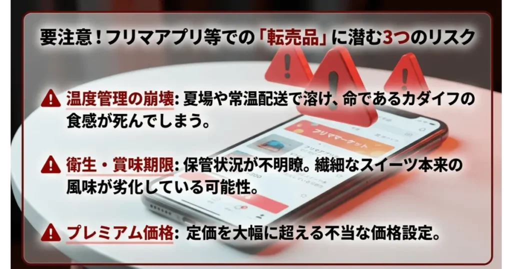 メルカリ等のフリマアプリでドバイチョコ転売品を買う際の3つのリスクと注意点