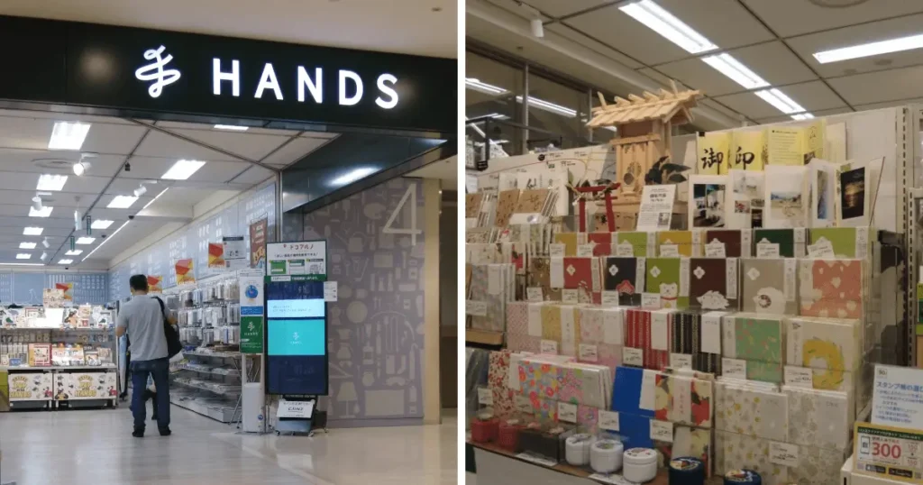 ハンズの店舗入口と文具コーナーに特設された御朱印帳売り場