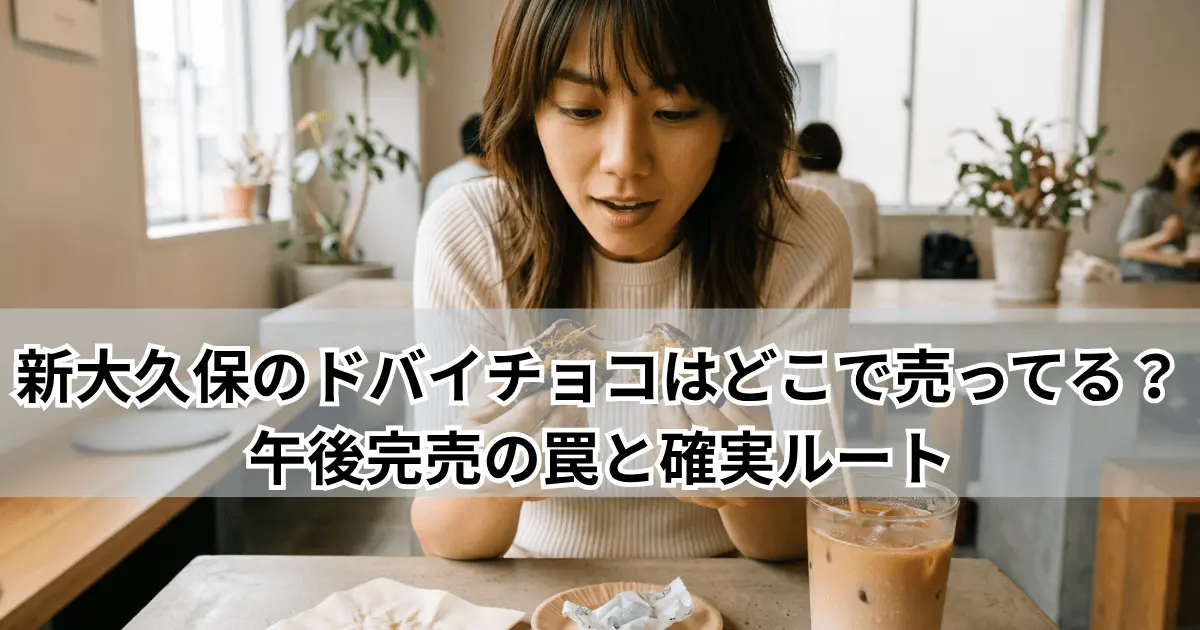 カフェ滞在・テイクアウト・スーパー調達の目的別に選ぶ新大久保ドバイチョコ取扱店舗ルート