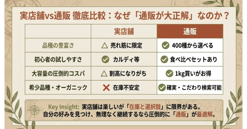 実店舗と通販のデーツ購入徹底比較表(通販が大正解な理由)